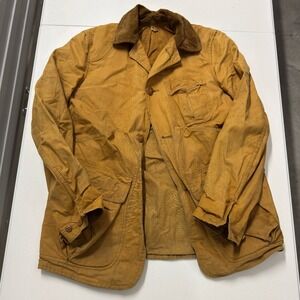 JC Higgins Hunting Jacket Mens L Brown Fair Vintage Canvas Corduroy Chore Coat